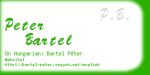 peter bartel business card
